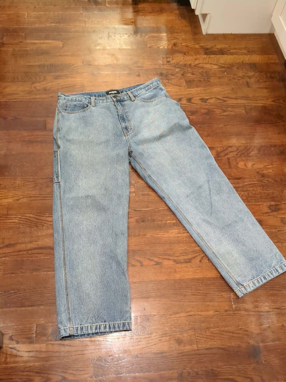 RSQ Loose Jeans Size 36 x 30 Light Wash Blue Denim Carpenter Pants
